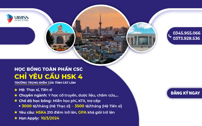 HỌC BỔNG TOÀN PHẦN CSC TỈNH CÁT LÂM (CHỈ YÊU CẦU Trang cá cược bóng đá bong88 world cup4)